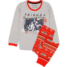 Jul pyjamas Friends Pyjamaset för flickor för jul Grey/Red 13-14