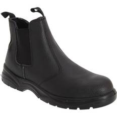 Schuhe grafters Mens Grain Leather Chelsea Safety Boots (10 UK) (Black)