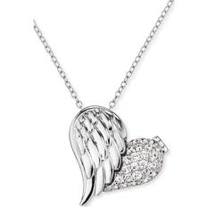 Angel Whisperer With Love Locket Necklace - Silver/Transparent