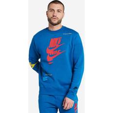 Nike Men's Sportswear Sport Essentials Glitch Club Fleece Crewneck Sweatshirt Black/White