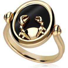 Gemondo Zodiac Onyx Cancer Flip Ring in 18ct Plated