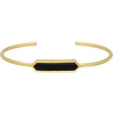 Geometric Prism Onyx Bangle in Plated