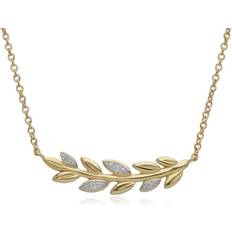 Giallo Collane O Leaf Diamond Necklace in 9ct