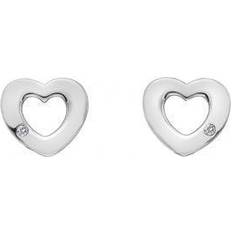 Hot Diamonds Amulets Heart Earrings - Silver/Transparent