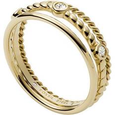 Fossil Damen Ringe Fossil Val Vintage Heritage Prestack Ring - Gold/Transparent