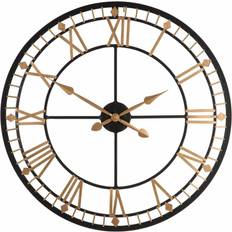 Premier Housewares Black and Gold Metal Wall Wall Clock