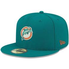 Turquoise - Women Caps New Era Men's Aqua Miami Dolphins Omaha Throwback 59FIFTY Fitted Hat