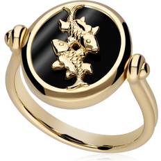 Onyx Rings Gemondo Zodiac Onyx Pisces Flip Ring in 18ct Plated