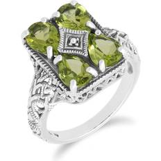 Gemondo Art Nouveau Inspired Peridot Statement Ring in 925 Sterling