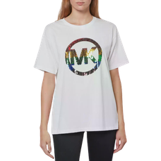 Michael Kors Women's Pride Sequin Rainbow Bf T-shirt - White