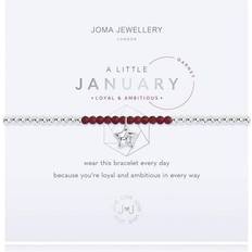 Brass Bracelets Joma Jewellery A Little Birthstone January Stretch Bracelet - Silver/Garnet