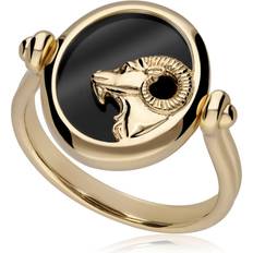 Gemondo Zodiac Onyx Aries Flip Ring in 18ct Plated