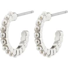 Pilgrim Ekta Hoop Earrings - Silver/Pearl