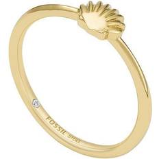 Fossil Rings Fossil Women Georgia By The Shore Gold-Tone Stainless Steel Shell Ring