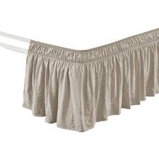 Lush Decor Ruched Ruffle Elastic Easy Wrap Valance Sheet Beige (203.2x193.04cm)