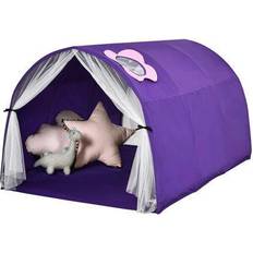 Play Tent Costway Purple 2-Person Fabric Kids Bed Tent Play Tent with Carry Bag