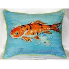 Betsy Drake Koi 18-inch x 18-inch Indoor/Outdoor Throw Pillow Multi N/A