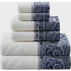 Madison Park Aubrey Jacquard Towel Blue (132.08x68.58cm)