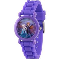 Disney Princess Frozen 2 Elsa, Anna and Olaf Girls' Purple Plastic Time Teacher Watch 32mm