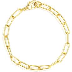 Gold Plated Anklets Adornia Paper Clip Chain Anklet 10" - Gold