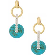 Turquoise Jewellery Ettika Imitation Pearl and Donut Drop Earrings