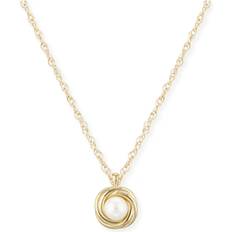 Giallo Collane Saks Fifth Avenue Bloomingdale's Fine Collection Cultured Freshwater Pearl Knot Pendant Necklace in 14K Yellow Gold, Exclusive