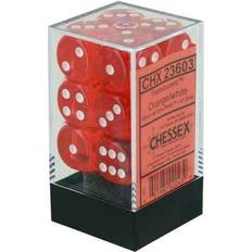 Translucent 16mm d6 Orange White Dice Block 12 Dice