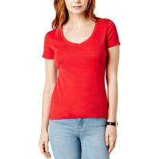 Tommy Hilfiger Women T-shirts Tommy Hilfiger V-Neck T-shirt - Scarlet