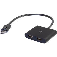 C2G DisplayPort-2xHDMI/USB C M-F 0.2m