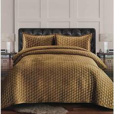 Velvet 2 piece set Tribeca Living Lugano Velvet 2-Piece Twin Quilt Set Quilts