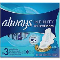 Fragrance-Free Menstrual Pads Always Infinity FlexFoam Size 3 Extra Heavy Flow 14-pack