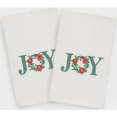 Linum Home Textiles Christmas Joy 2-Piece Hand Towel Bath Towel White (40.64x76.2cm)