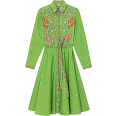 Kenzo Paisley Flower Shirt Dress - Grass
