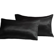 Monochrome Pillow Cases Madison Park Essentials Satin Pillow Case Black (76.2x50.8)