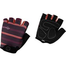 Dame - Lilla Handsker Rogelli Stripe Cycling Gloves Women - Bordeaux/Coral