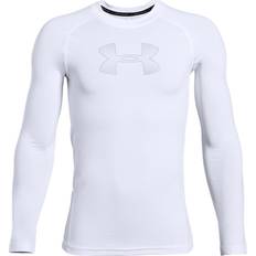 Under Armour Boy's Heatgear Long Sleeve Base Layer Top - White (1343014-101)