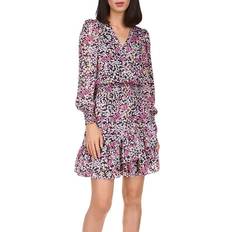 Michael Kors Smocked Wrap Dress - Cerise