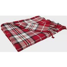 Saro Lifestyle Plaid Throw Blanket in Red Blankets Multicolor (152.4x127cm)