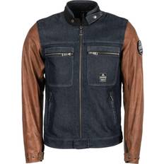 Helstons Winston Motorcycle Leather Jacket, blue-brown