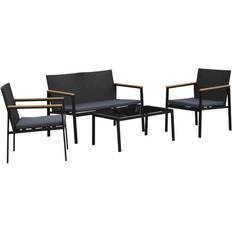 Rattan Outdoor Lounge Sets Garden & Outdoor Furniture OutSunny 860-092V70 Outdoor Lounge Set, 1 Table incl. 2 Chairs & 1 Sofas