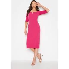 LTS tall bright notch neck midi dress