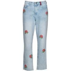 Desigual Women's floral straight jeans, Blue