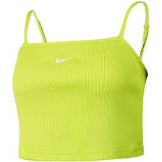 Braun - Damen Tanktops Nike Essential Rib Crop Top - Neongrün