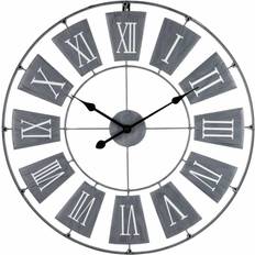 Clocks Premier Housewares Grey Metal Small Wall Wall Clock