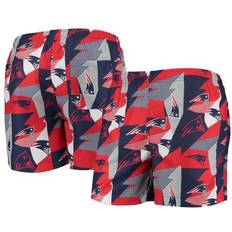 Cotton Swimming Trunks Foco Men's Navy/Red New England Patriots Geo Print Swim Trunks