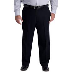 Haggar Men’s Iron Free Premium Khaki Classic Fit Flat Front Pant - Black