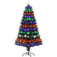 5ft pre lit christmas tree Homcom Multicoloured Pre Lit Artificial with Star Topper 150cm, none Christmas Tree