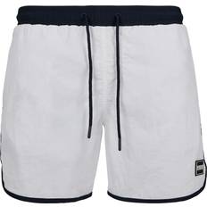 Urban Classics Retro Swim Shorts - White/Navy