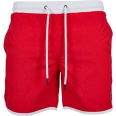 Rouge Maillots de Bain Urban Classics Retro Swim Shorts - Firered/White