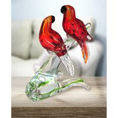 Interior Details Love Birds Decorative Glass RED